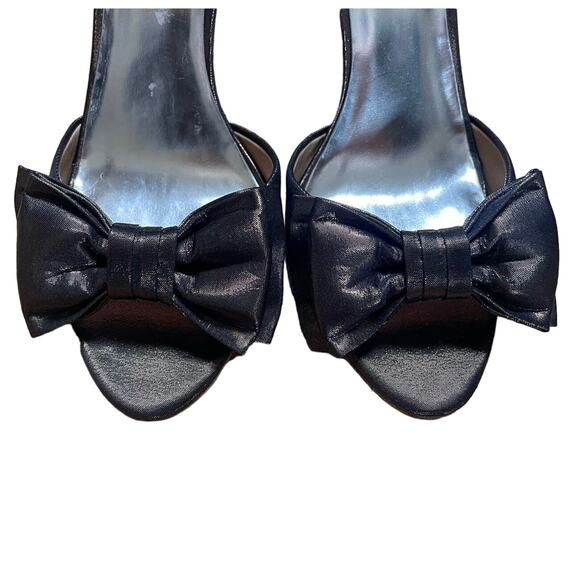 Badgley Mischka Bows Metallic Copper d’Orsay High Heels Size 10 - Picture 3 of 7